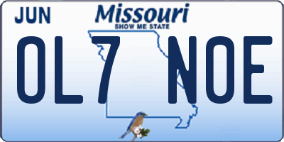 MO license plate OL7N0E