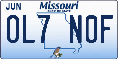 MO license plate OL7N0F