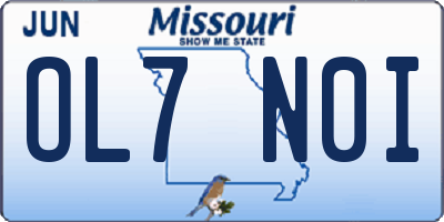MO license plate OL7N0I