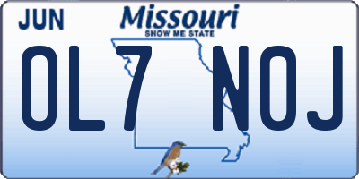MO license plate OL7N0J