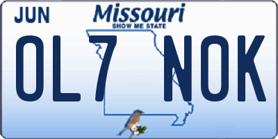MO license plate OL7N0K