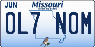 MO license plate OL7N0M