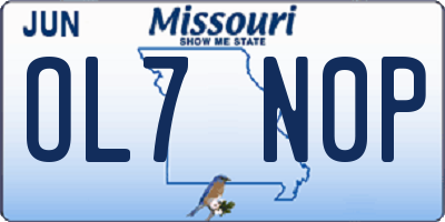 MO license plate OL7N0P
