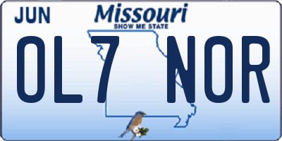 MO license plate OL7N0R