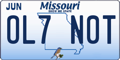 MO license plate OL7N0T