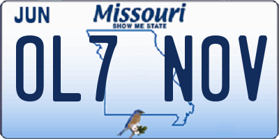 MO license plate OL7N0V