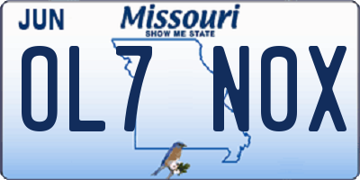 MO license plate OL7N0X