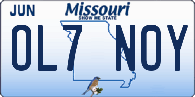 MO license plate OL7N0Y