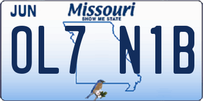 MO license plate OL7N1B