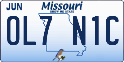 MO license plate OL7N1C