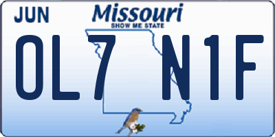 MO license plate OL7N1F