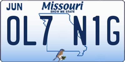 MO license plate OL7N1G