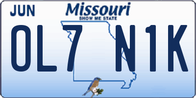 MO license plate OL7N1K