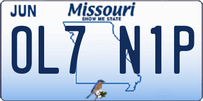 MO license plate OL7N1P