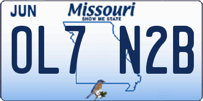 MO license plate OL7N2B