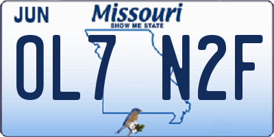 MO license plate OL7N2F
