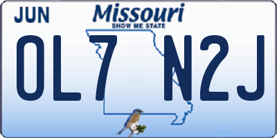 MO license plate OL7N2J