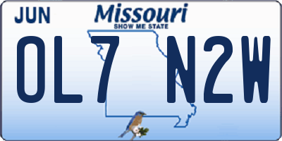 MO license plate OL7N2W