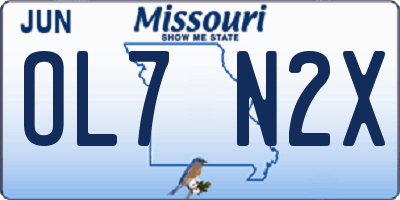 MO license plate OL7N2X