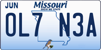 MO license plate OL7N3A