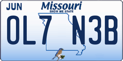 MO license plate OL7N3B