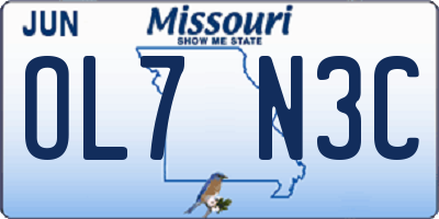 MO license plate OL7N3C