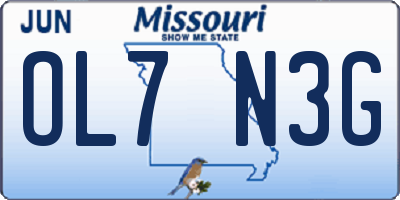 MO license plate OL7N3G