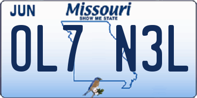 MO license plate OL7N3L