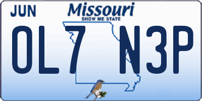 MO license plate OL7N3P
