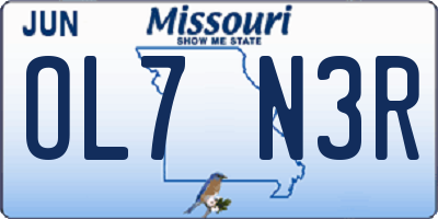 MO license plate OL7N3R