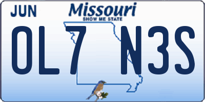 MO license plate OL7N3S