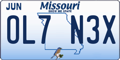 MO license plate OL7N3X