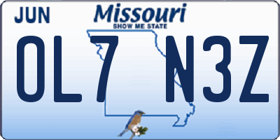 MO license plate OL7N3Z