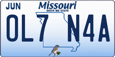 MO license plate OL7N4A