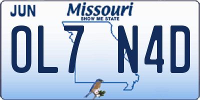 MO license plate OL7N4D