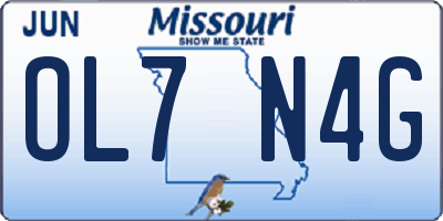 MO license plate OL7N4G