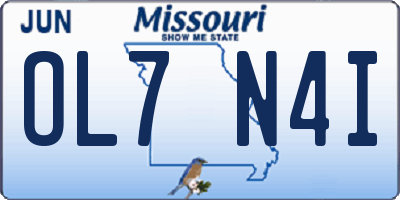 MO license plate OL7N4I