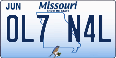 MO license plate OL7N4L