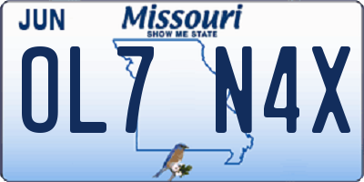 MO license plate OL7N4X