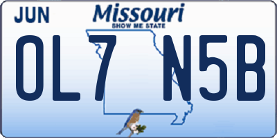 MO license plate OL7N5B