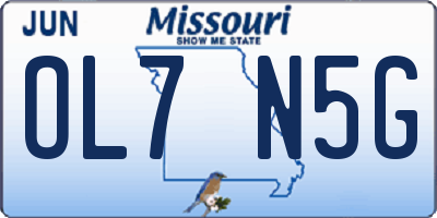 MO license plate OL7N5G