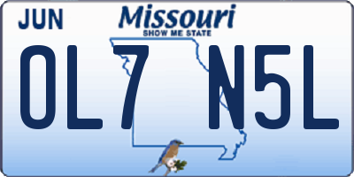 MO license plate OL7N5L
