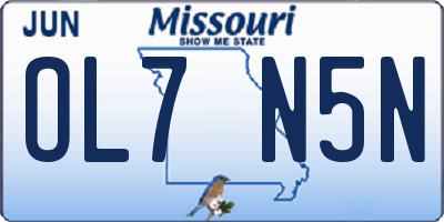 MO license plate OL7N5N