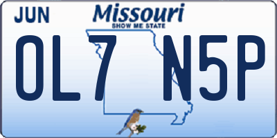 MO license plate OL7N5P