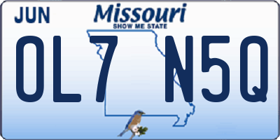 MO license plate OL7N5Q