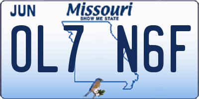 MO license plate OL7N6F