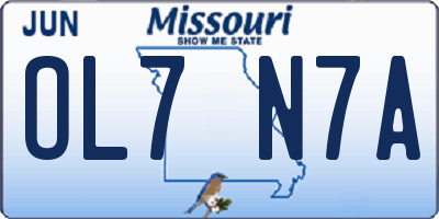 MO license plate OL7N7A