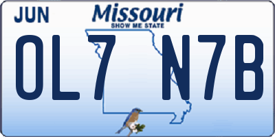 MO license plate OL7N7B