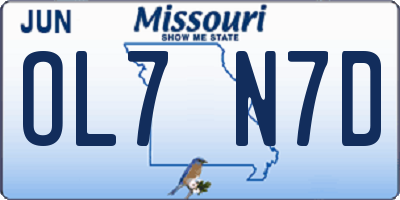 MO license plate OL7N7D