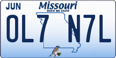 MO license plate OL7N7L